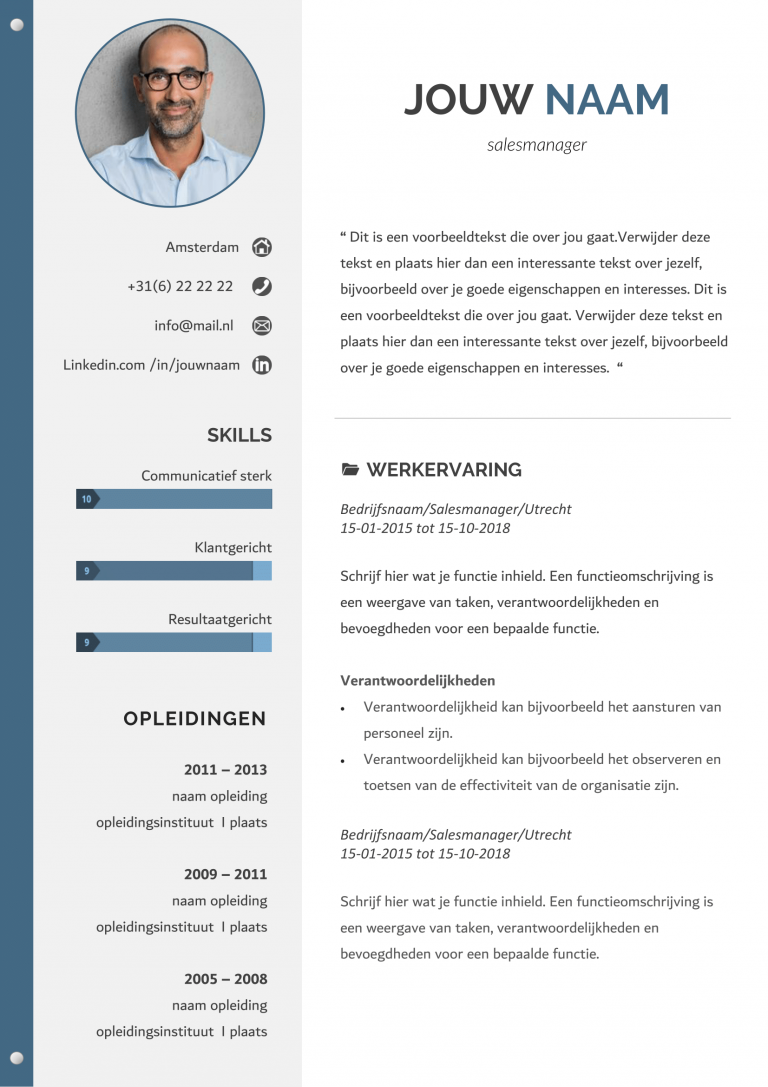 Zakelijke cv templates in Word downloaden  CVhelpdesk.nl